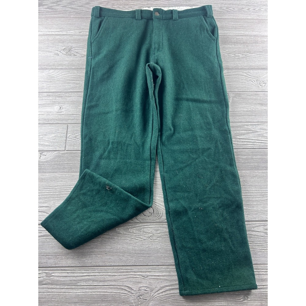 Big Bill Mens 40x33 Forest Green Wool Blend Outdoor Hunting Pants 214 GRN